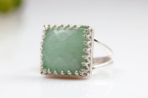 Silver Amazonite ring