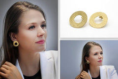 Gold hollow earrings