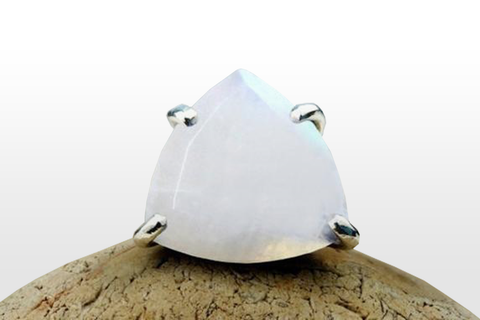 Triangle moonstone statement ring
