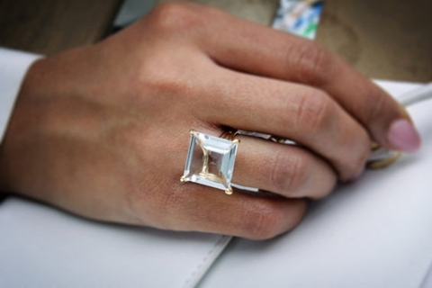 Clear quartz ring