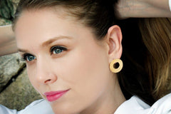 Gold hollow earrings