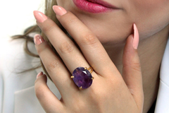 Large oval Amethyst ring