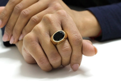 Thick black onyx ring