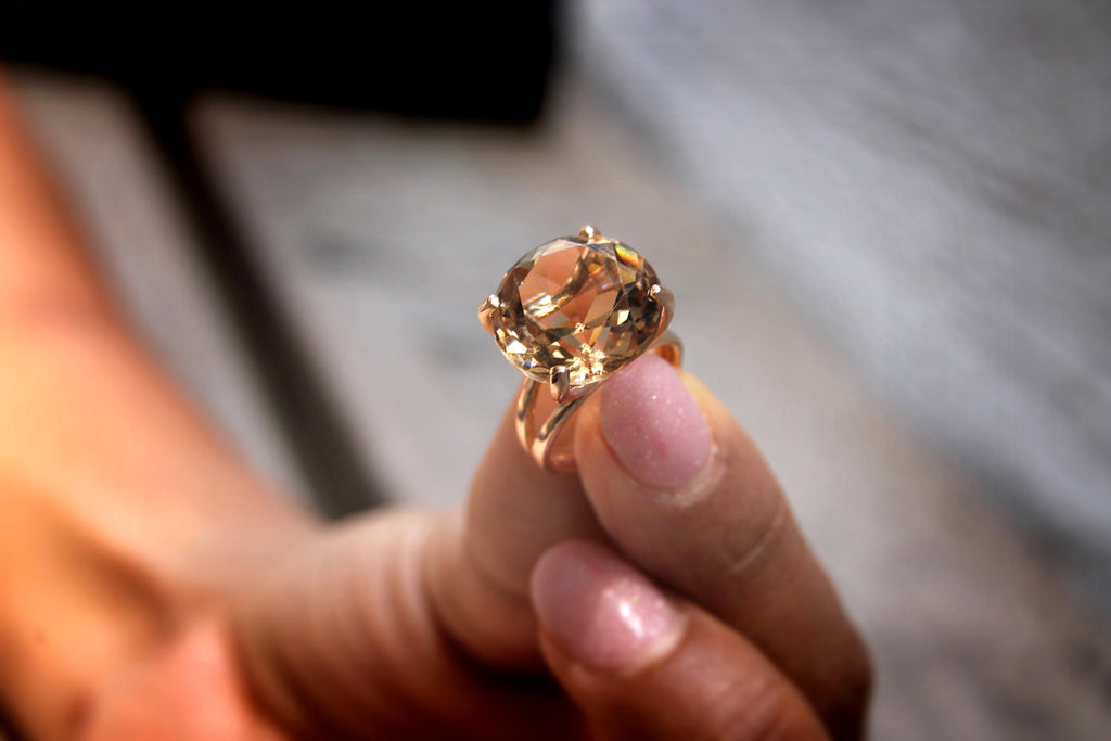 Brown topaz ring