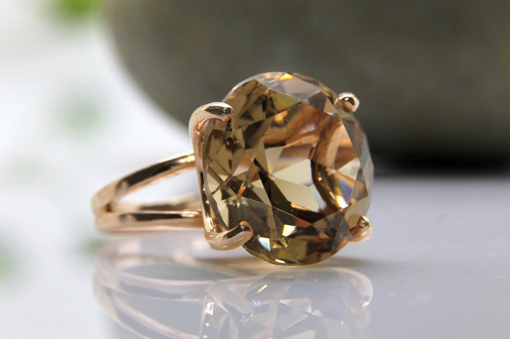 Brown topaz ring