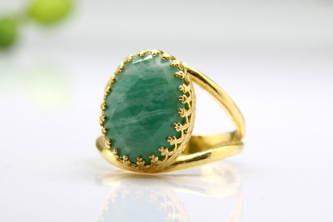 Sky blue Amazonite ring