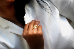 Brushed circle ring