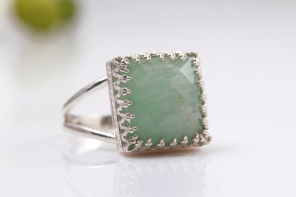 Silver Amazonite ring