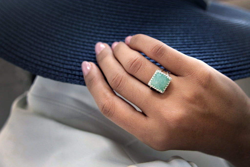 Silver Amazonite ring