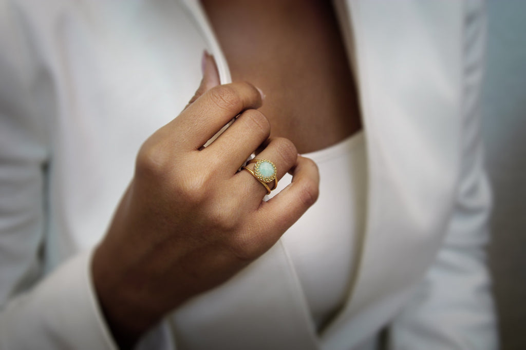 Gold Amazonite ring