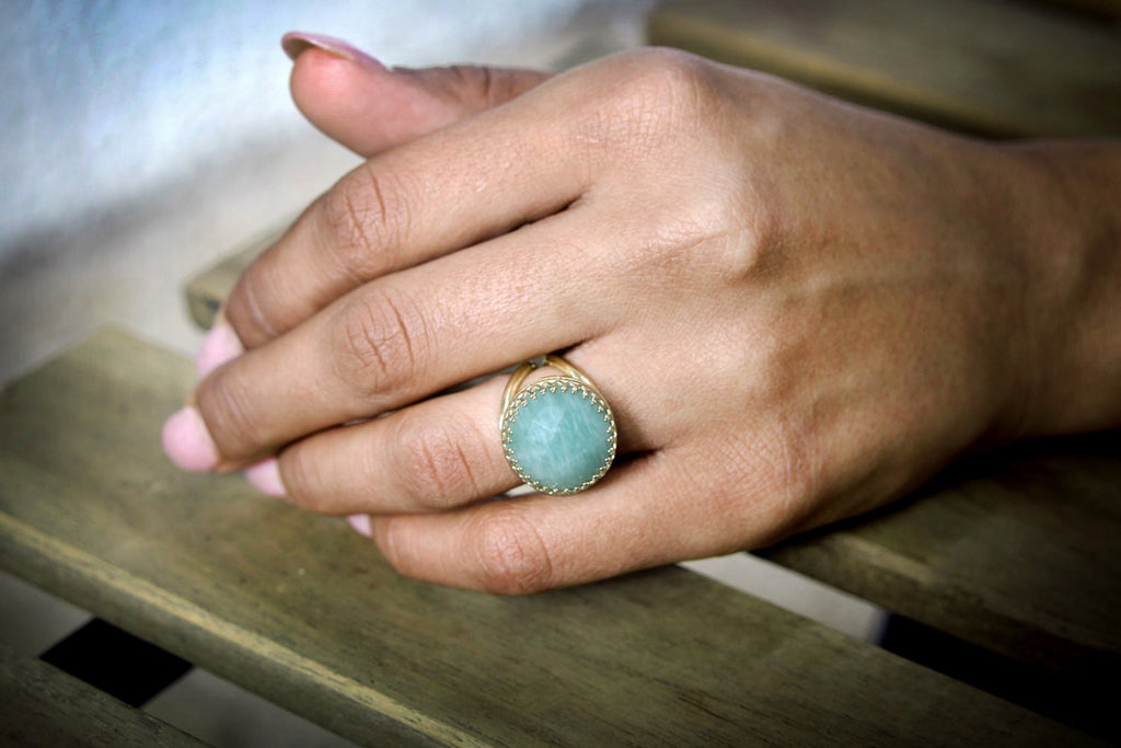 Semiprecious Amazonite ring