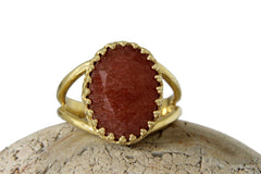 Peach Jade ring