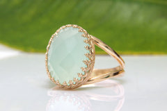 Aqua gold ring