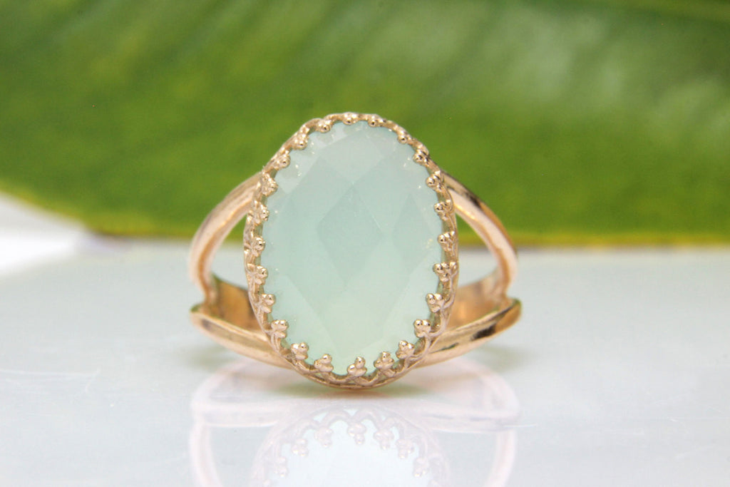 Aqua gold ring
