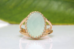 Aqua gold ring