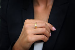 Gold hammered ring