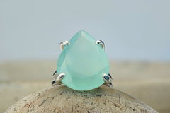 Aqua gemstone ring