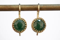 Dangle agate emerald earrings