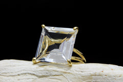 Clear quartz ring
