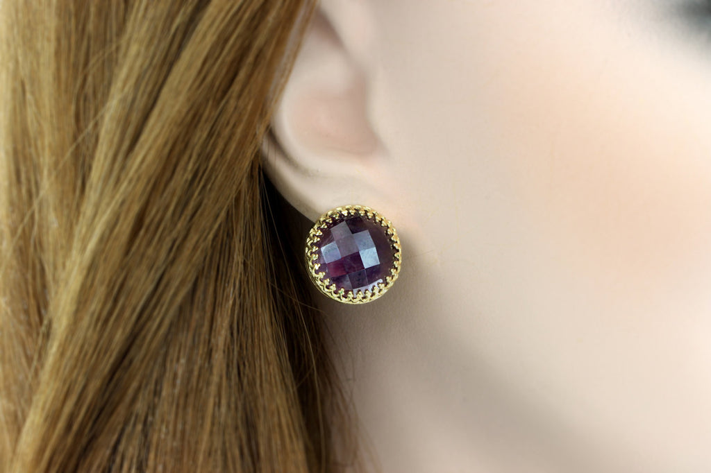 Large Amethyst earrings