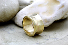 Wide gold wedding ring