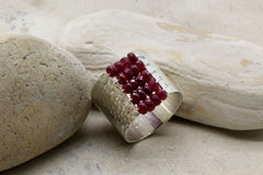 Beaded Ruby gemstone ring