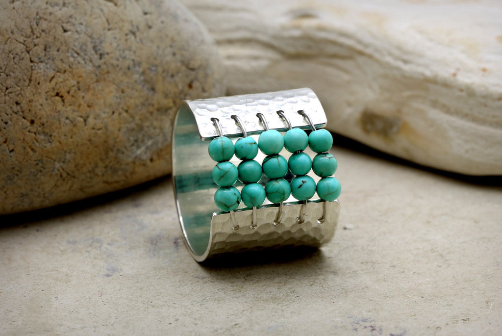 Handmade hammered ring