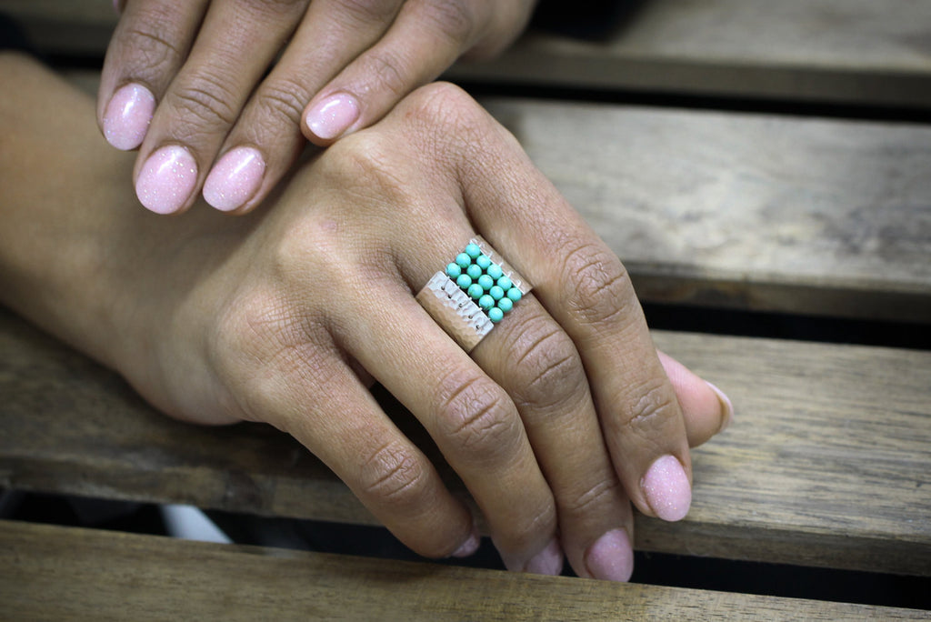 Handmade hammered ring