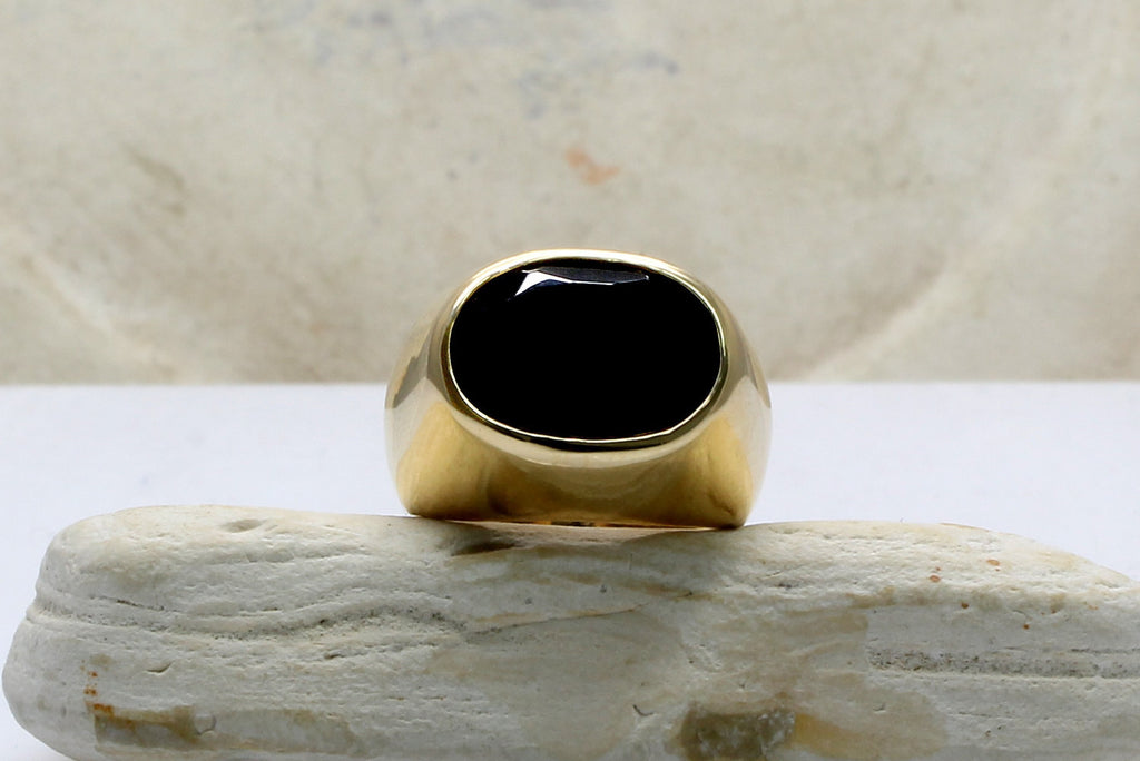 Thick black onyx ring