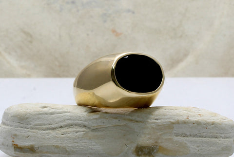 Thick black onyx ring