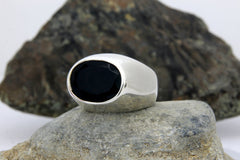 Thick black onyx ring