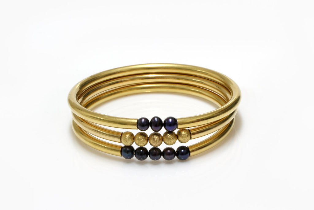 14k vintage pearl and gold bracelet