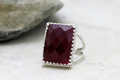 Rectangular Ruby ring