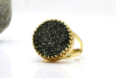 14k rose gold druzy ring