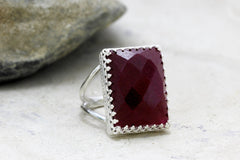 Rectangular Ruby ring