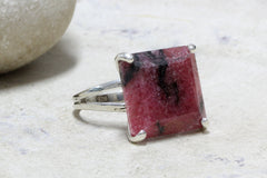 Square silver ring