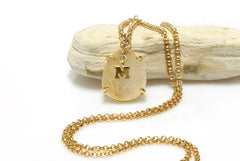 Gold rutilated quartz pendant