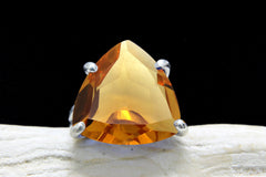 Triangular citrine ring