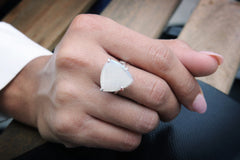Triangle moonstone statement ring