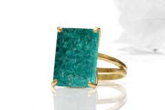 Silver amazonite ring