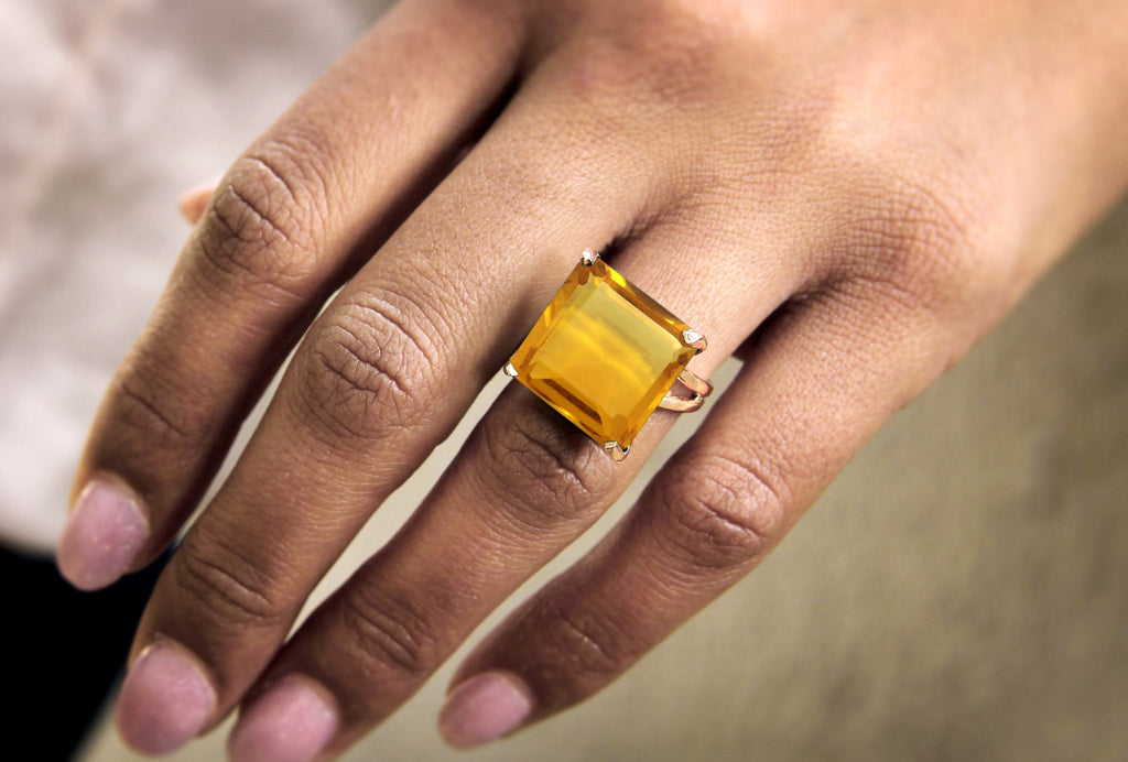 14k rose gold Citrine ring