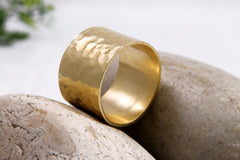 14k solid gold hammered ring