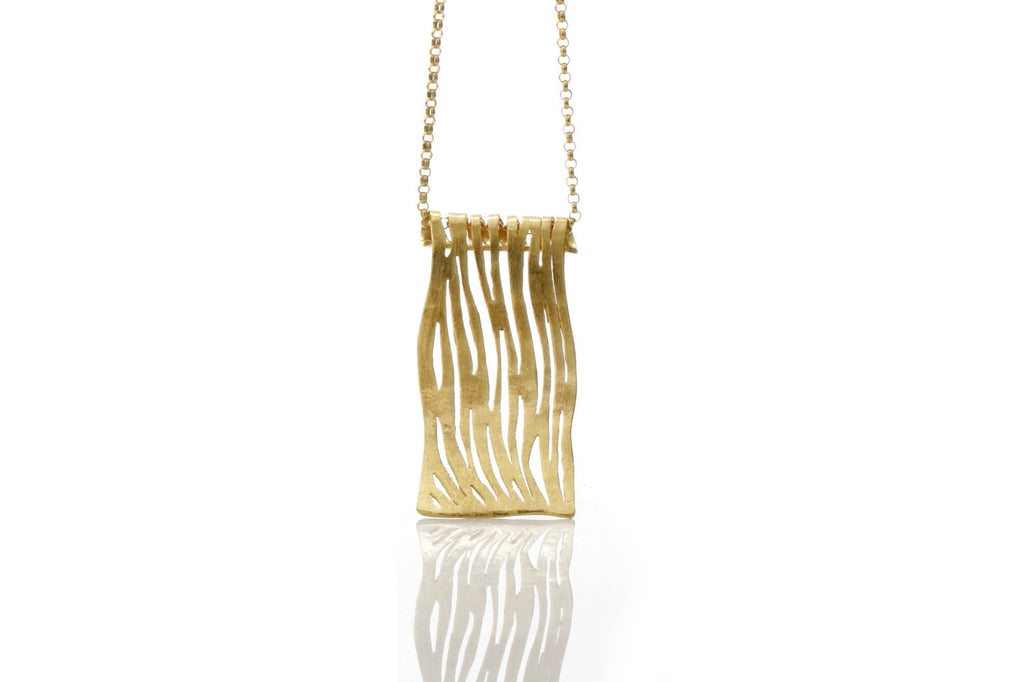Long Gold Zebra pendant