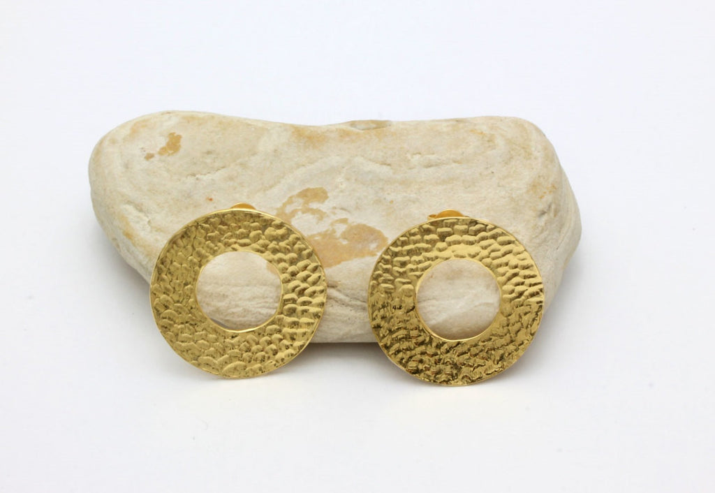 Gold hollow earrings